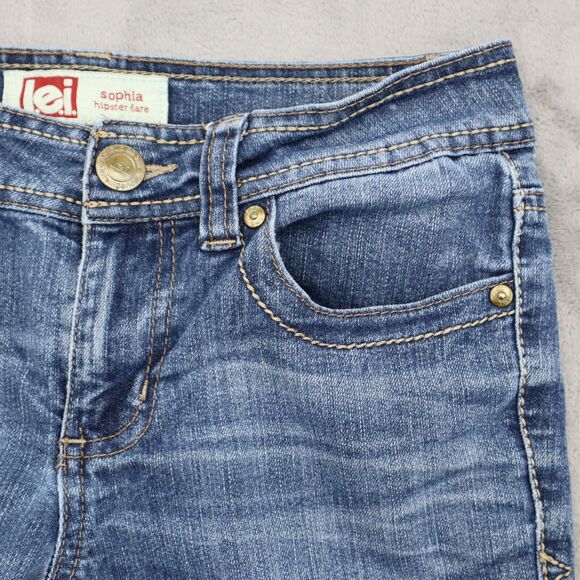 Iei Pants Womens 3 Blue Sophia Hipster Flare Mid Rise Medium Wash Denim Jeans - Picture 8 of 16